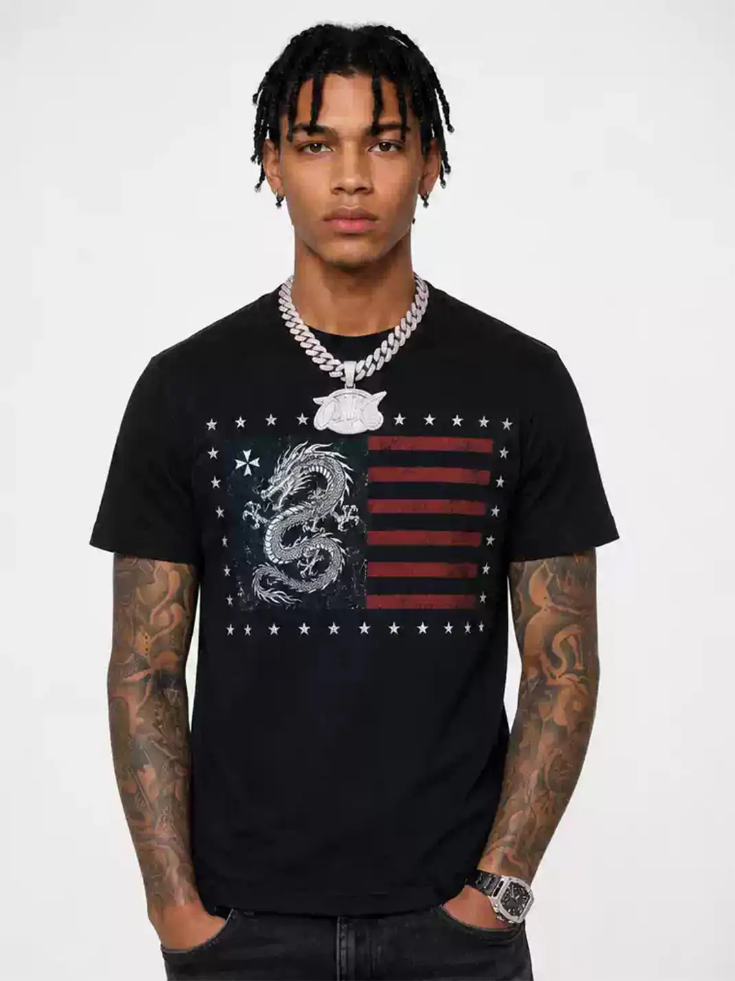 FZTO | Dragon Flag Hand-Painted T-Shirt