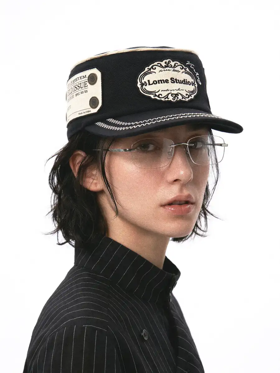 8LOME | Vintage Label Embroidery Work Cap - 2