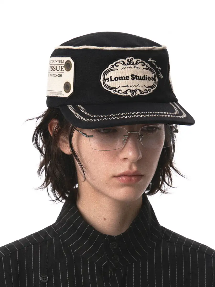 8LOME | Vintage Label Embroidery Work Cap - 4