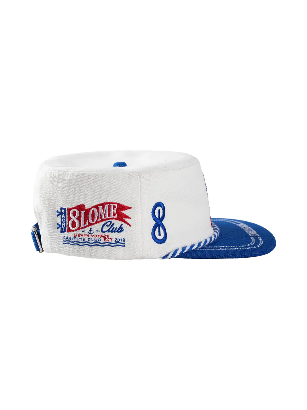 8LOME | Navy Anchor Embroidery Two-Tone Short Brim Work Cap