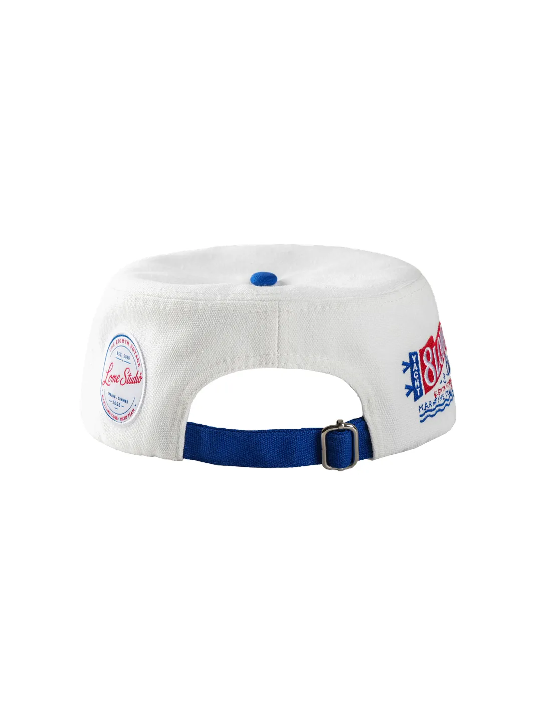 8LOME | Navy Anchor Embroidery Two-Tone Short Brim Work Cap