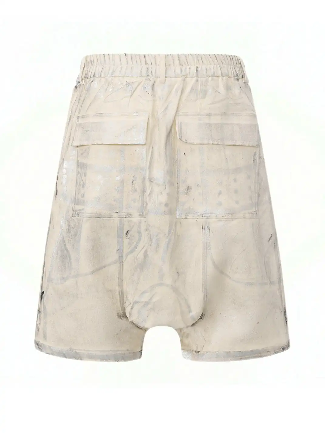 Disark | Hot Stamped Rivet Strap Shorts-White