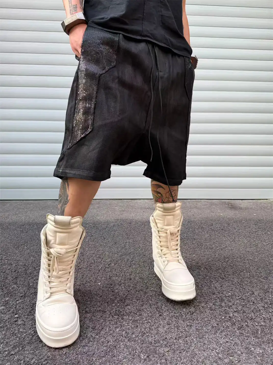 Disark | Hand Wax Coated Sequin Shorts