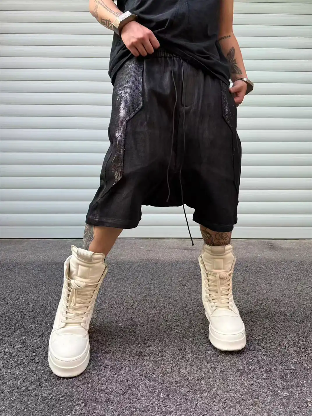 Disark | Hand Wax Coated Sequin Shorts