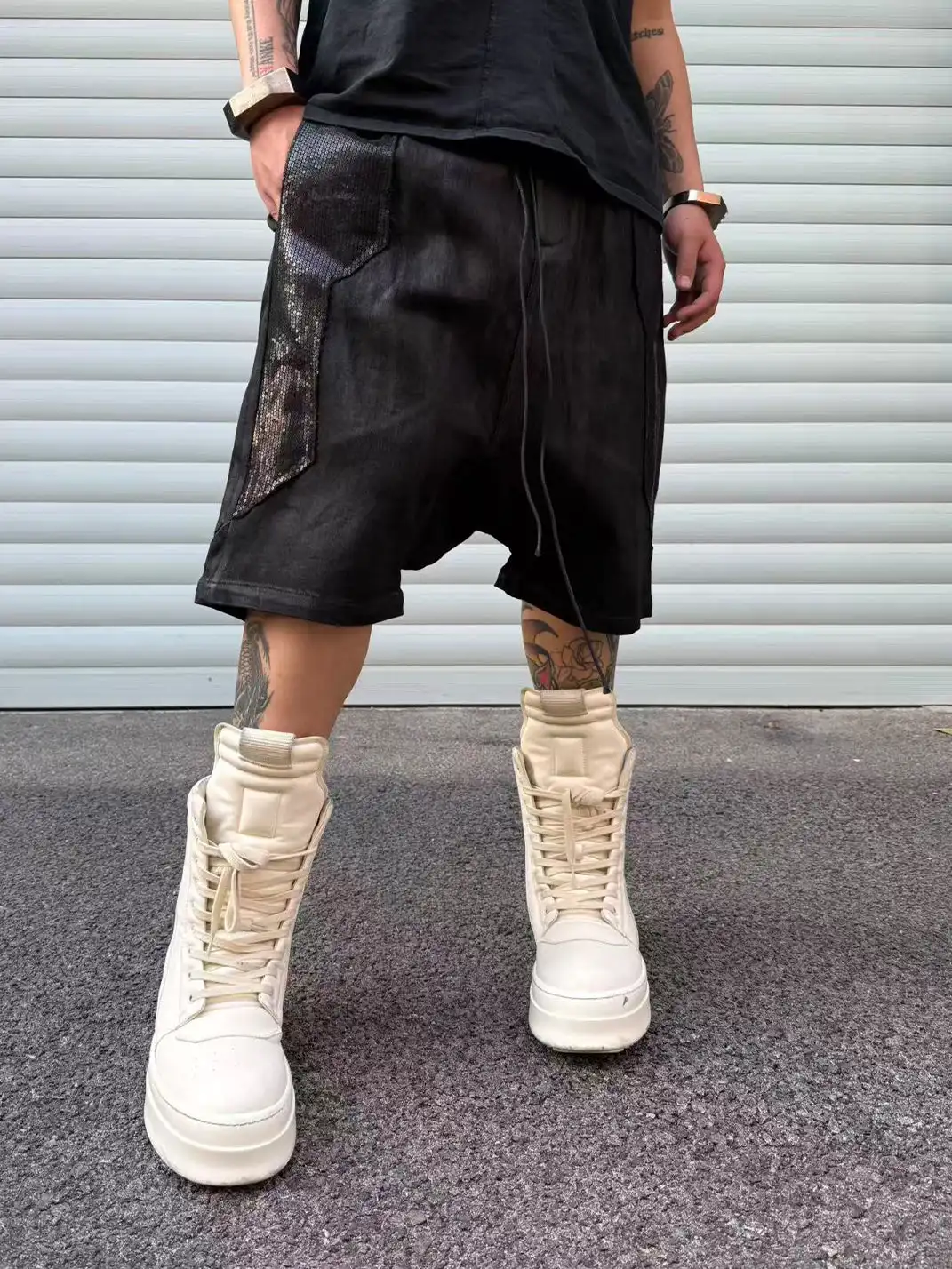 Disark | Hand Wax Coated Sequin Shorts