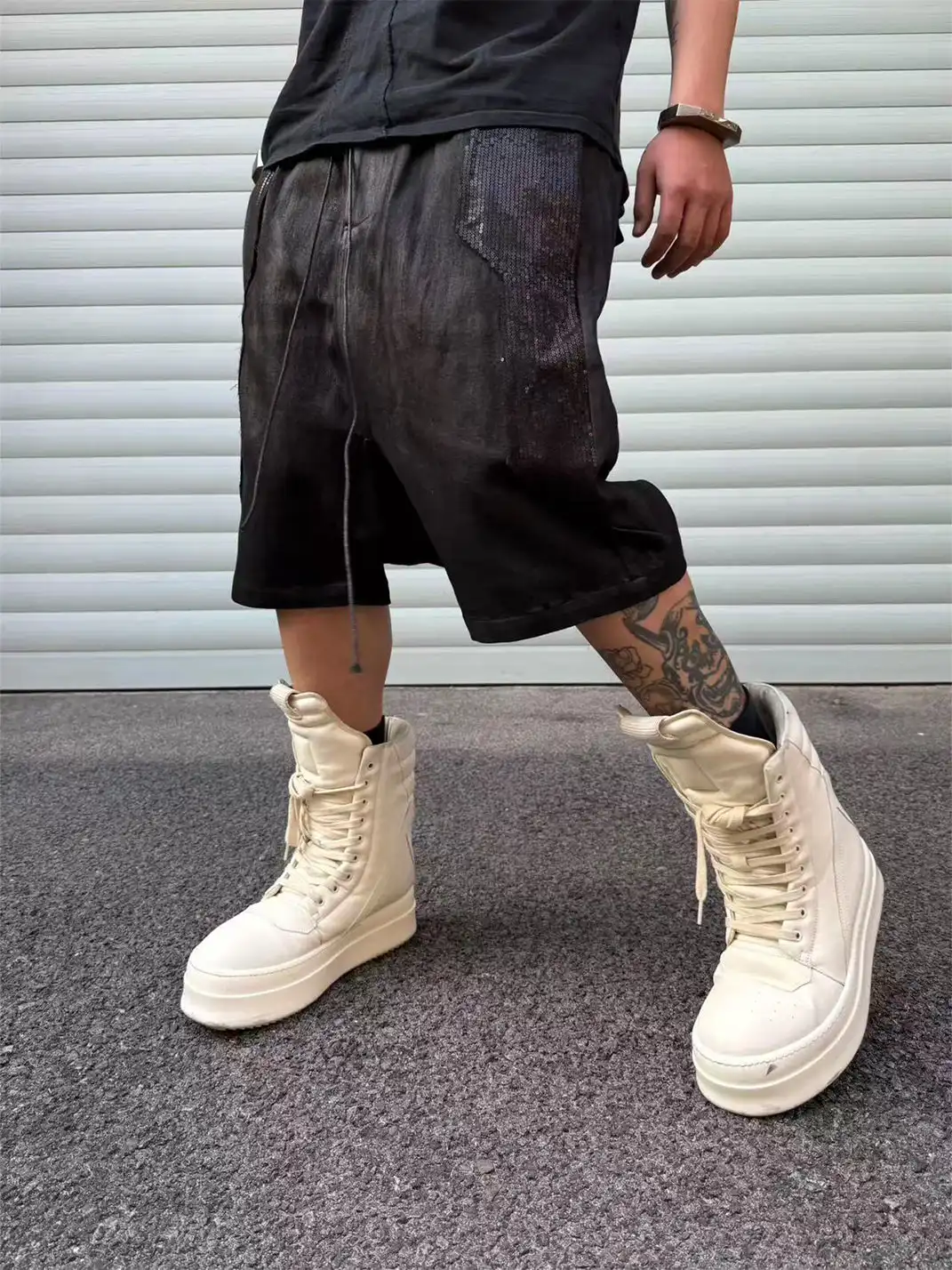 Disark | Hand Wax Coated Sequin Shorts