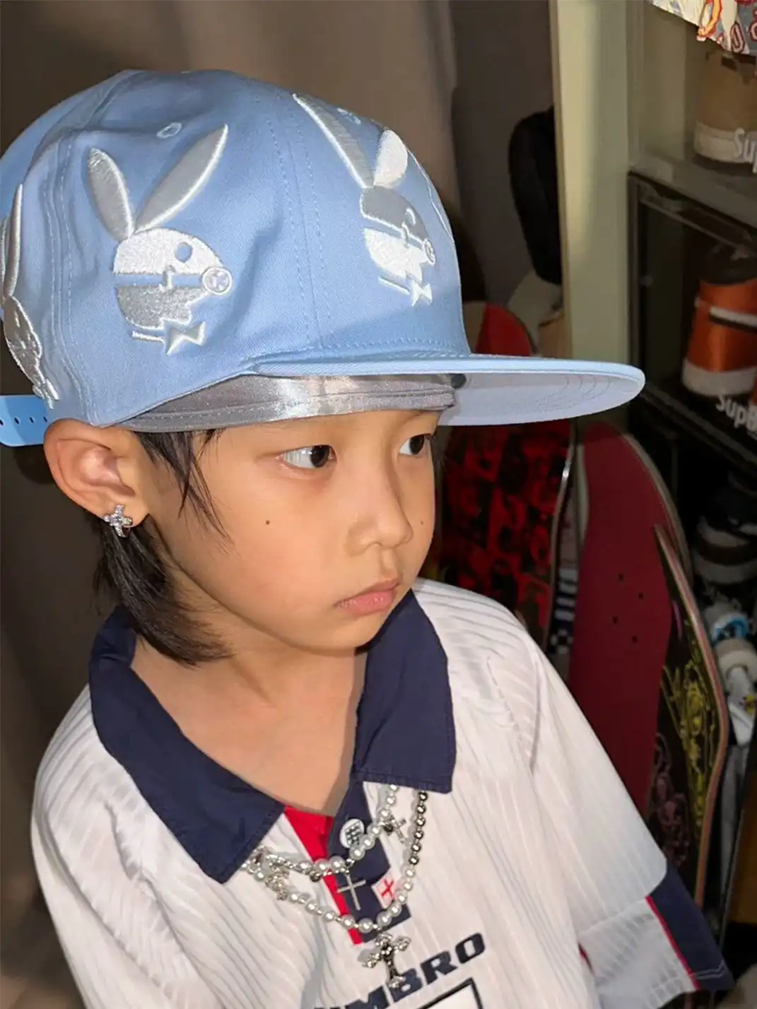N1AGRAB | Rabbit Embroidered Flat Brim Cap