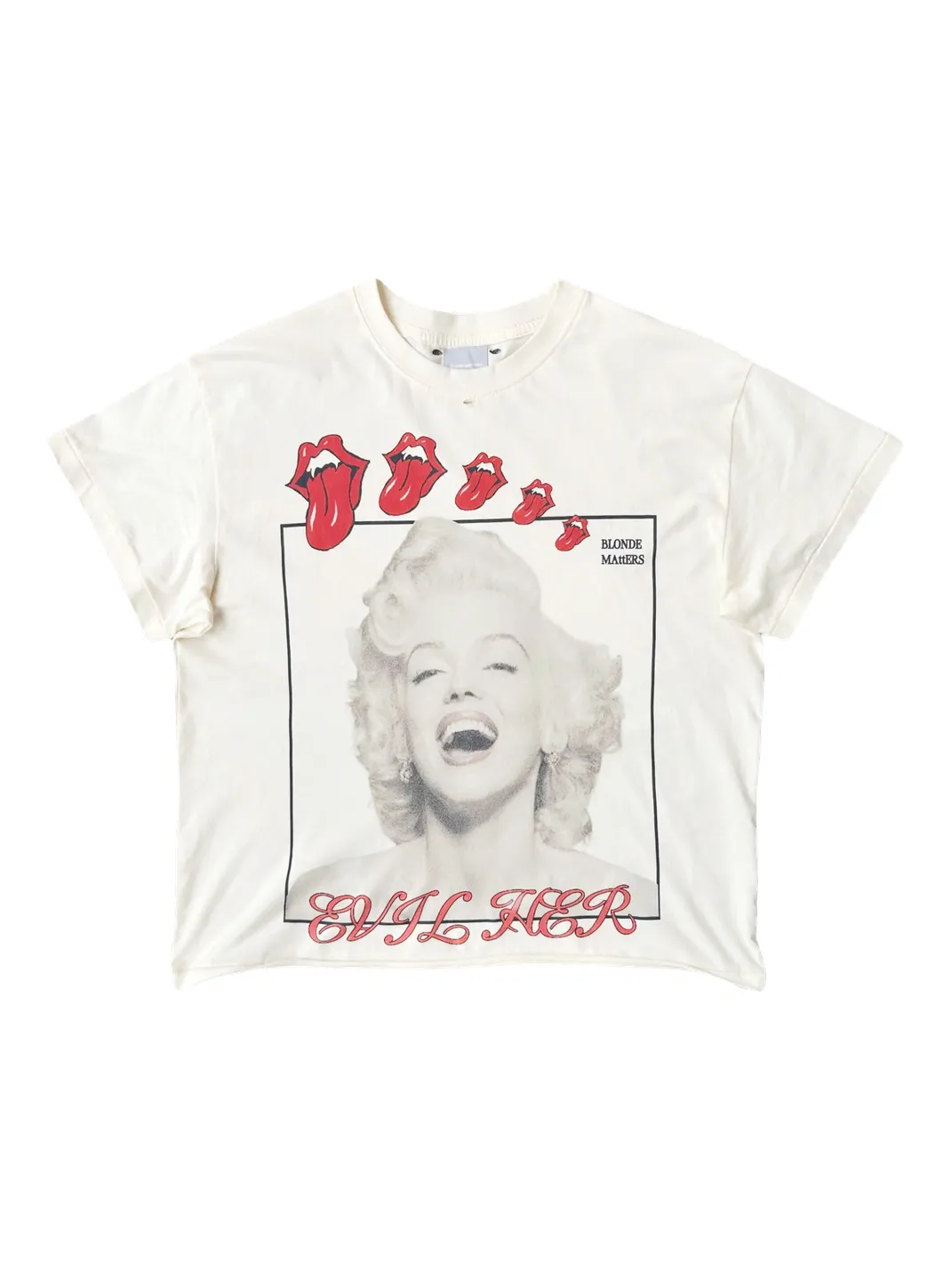 Blonde Matters | Distressed Marilyn Print Single Stitch T-Shirt