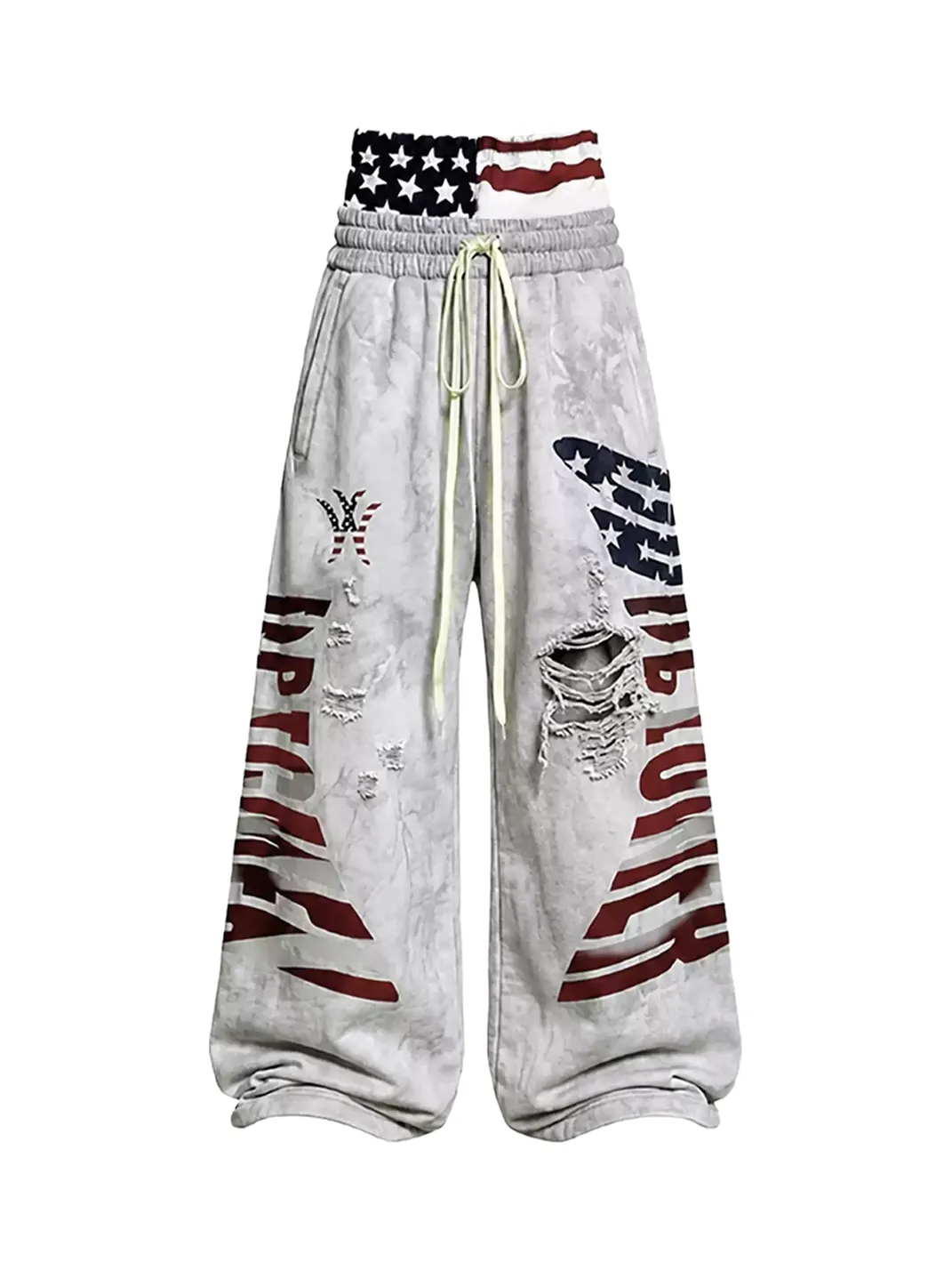 Nova nexus | Flag Print Double Waistband Sweatpants