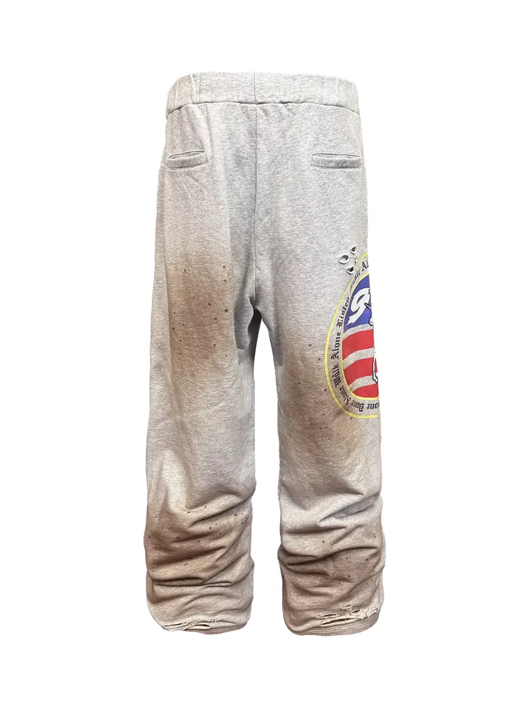 99CLUB | Mud Dye Distressed Embroidered Sweatpants