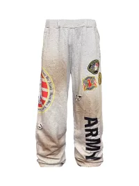 99CLUB | Mud Dye Distressed Embroidered Sweatpants