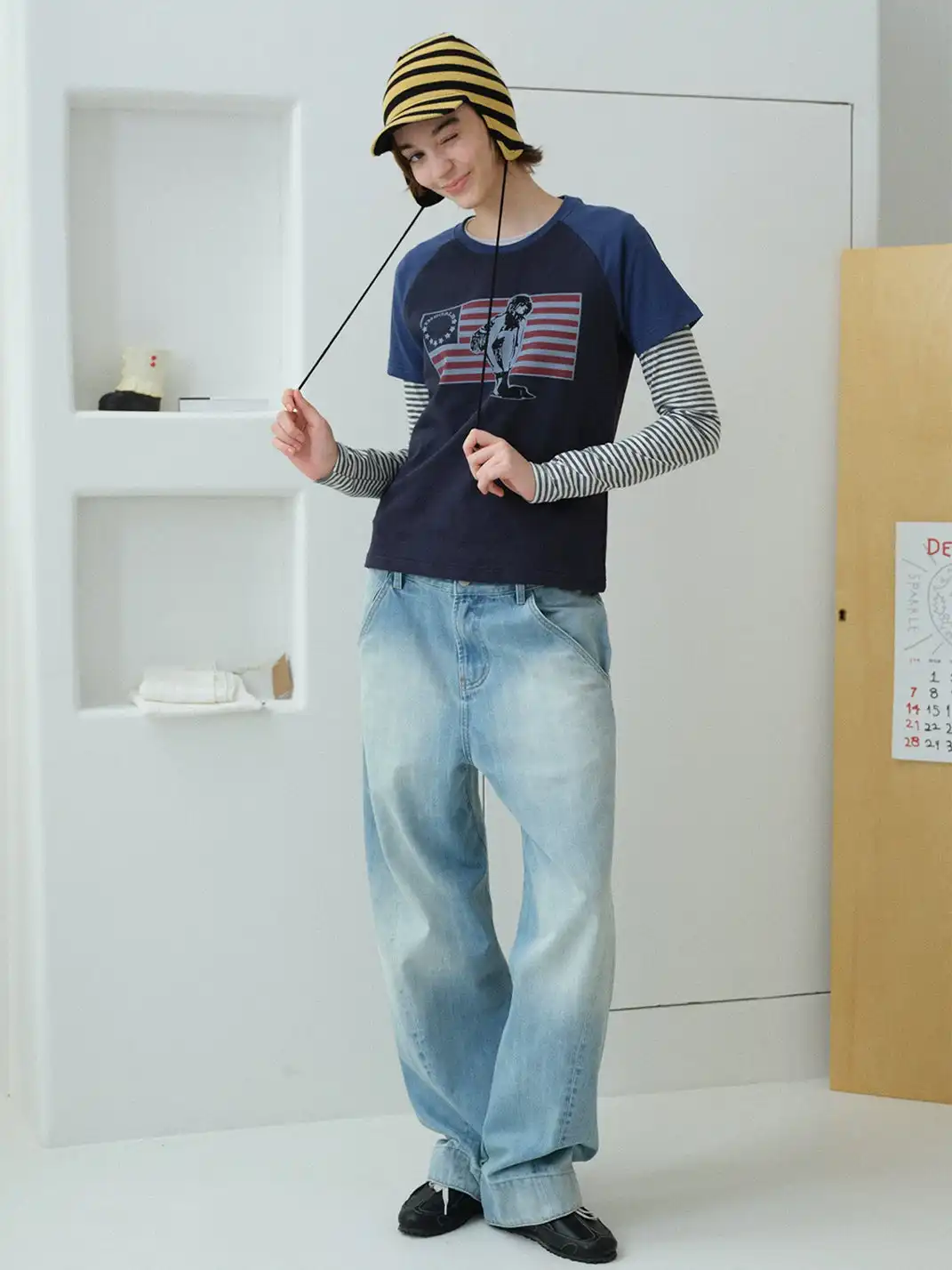 INS GALE | Colorblock Raglan Short Sleeve T-Shirt