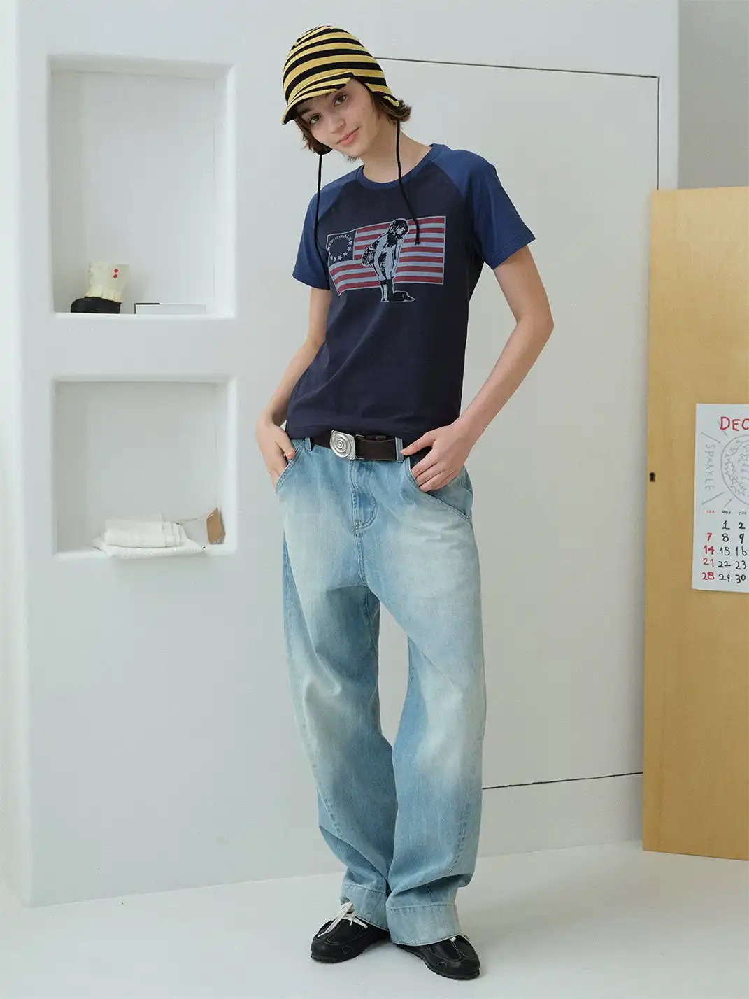 INS GALE | Colorblock Raglan Short Sleeve T-Shirt