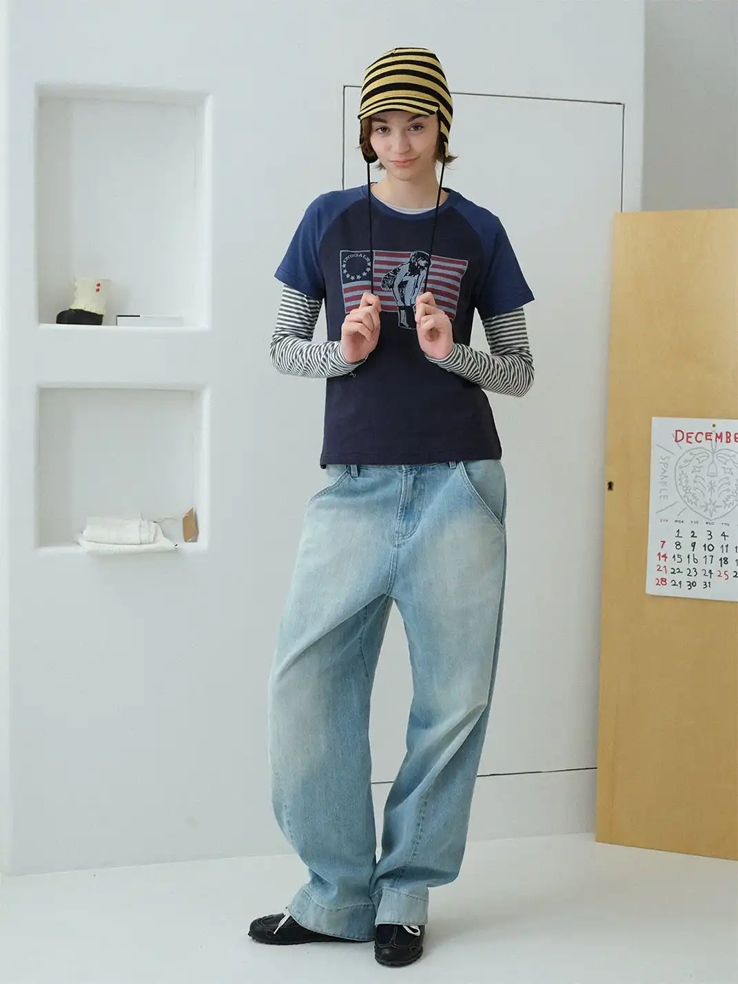 INS GALE | Colorblock Raglan Short Sleeve T-Shirt