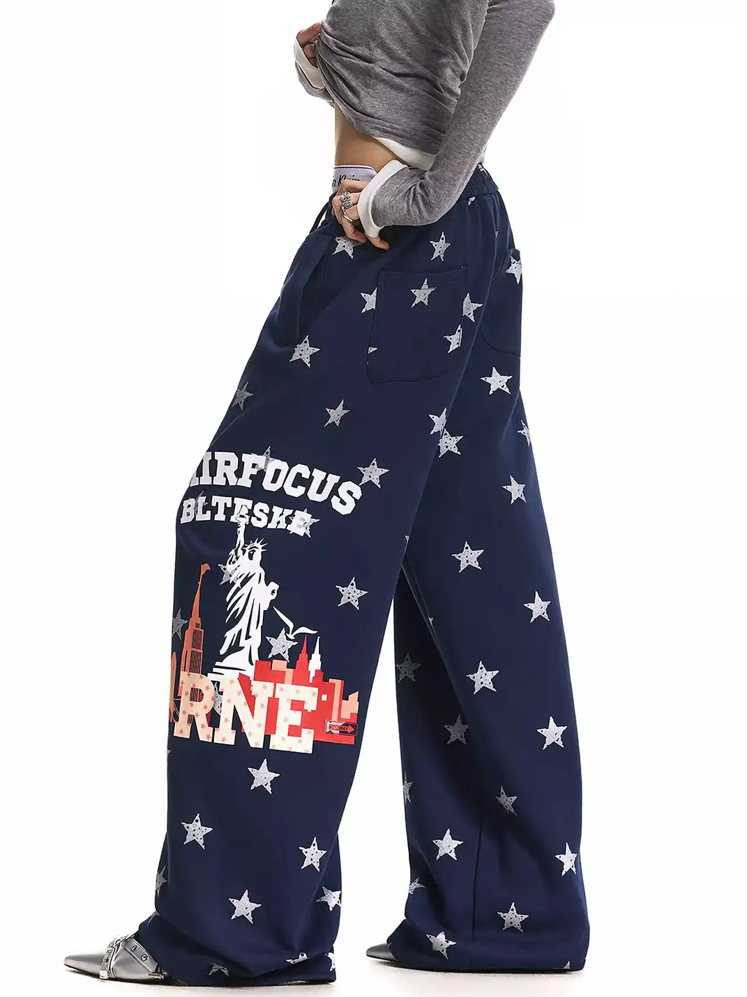 BLACKTOVIBE | Star Print Drawstring Sweatpants