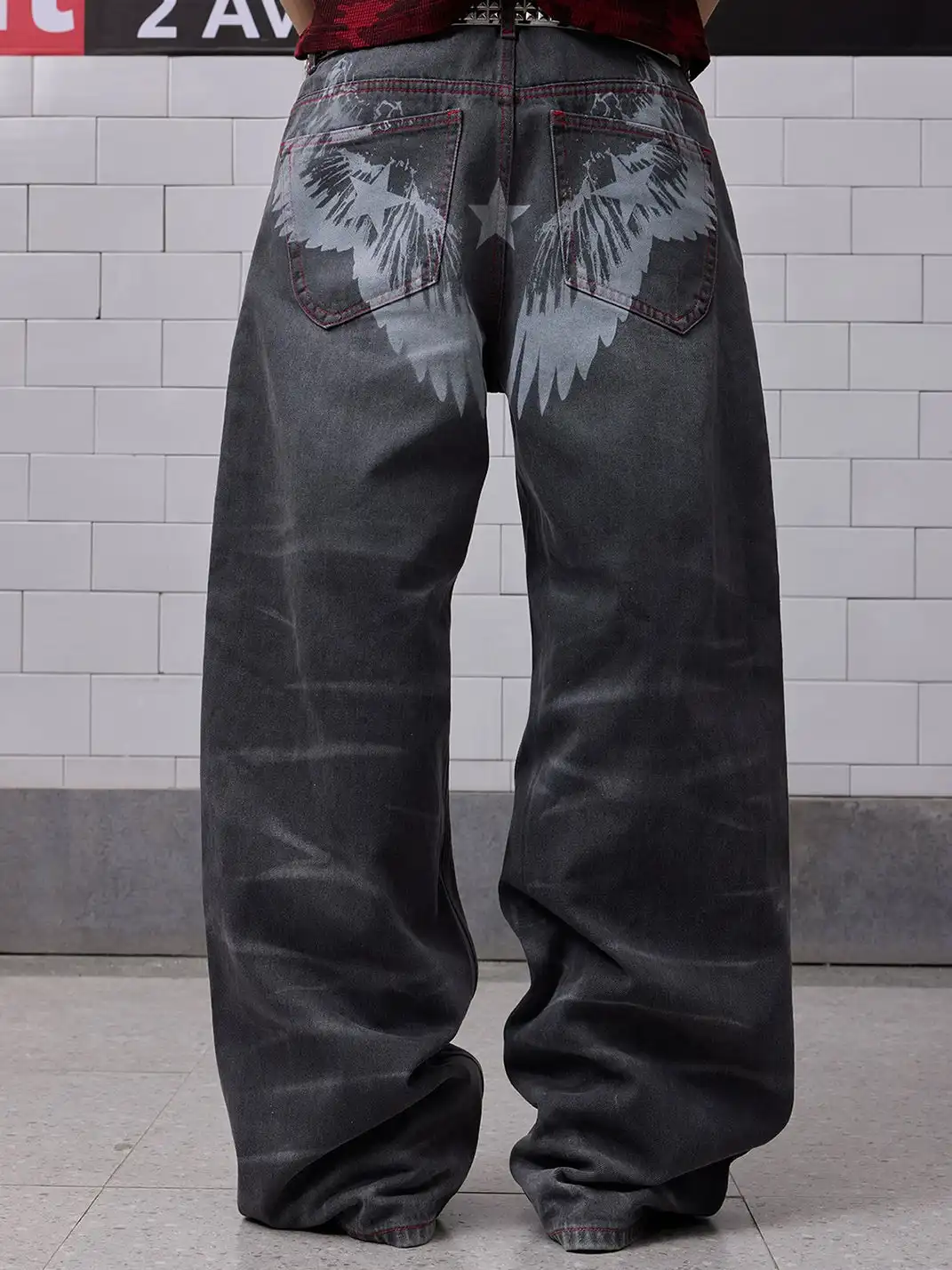 NumbAsia | Wing & Star Print Jeans