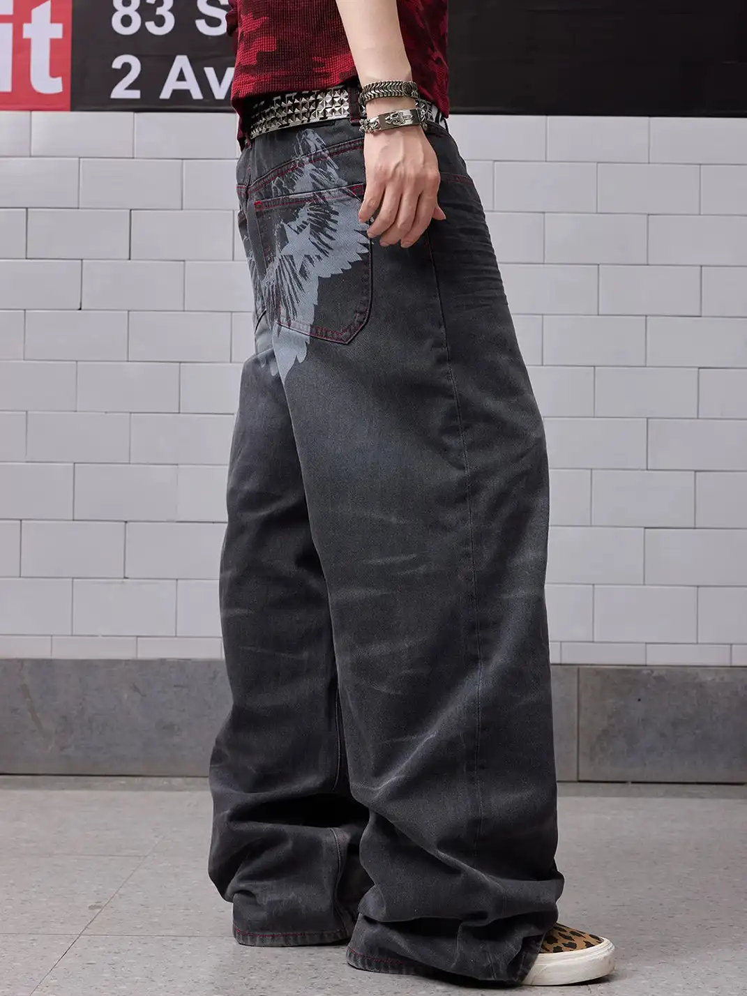 NumbAsia | Wing & Star Print Jeans