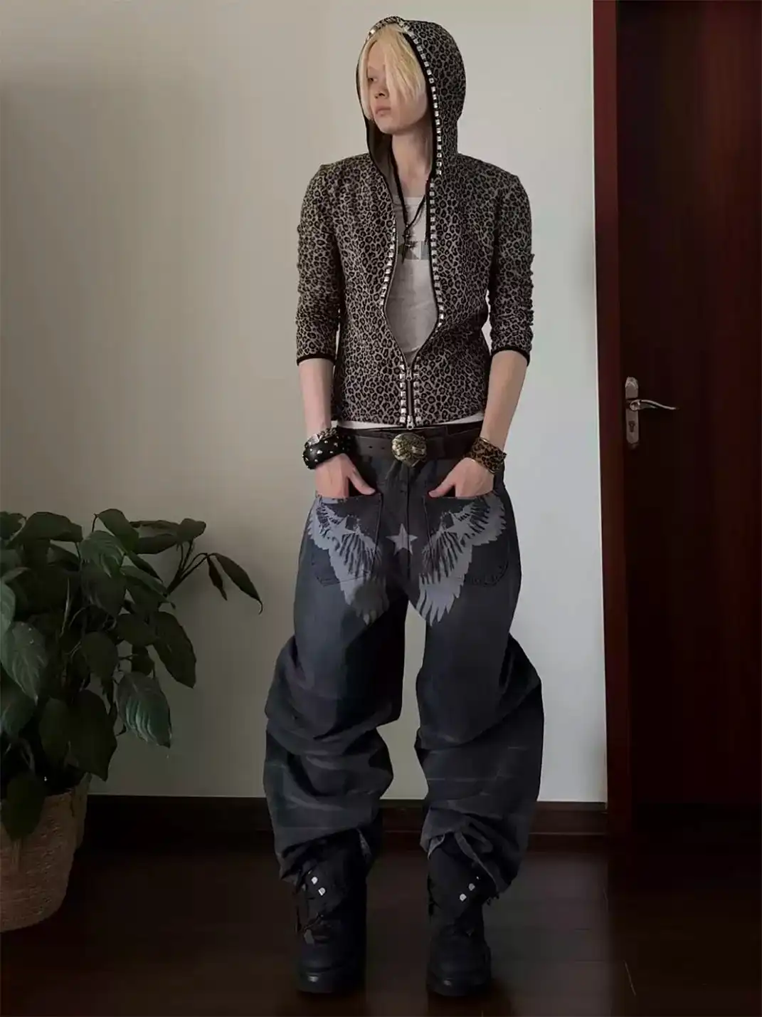 NumbAsia | Wing & Star Print Jeans
