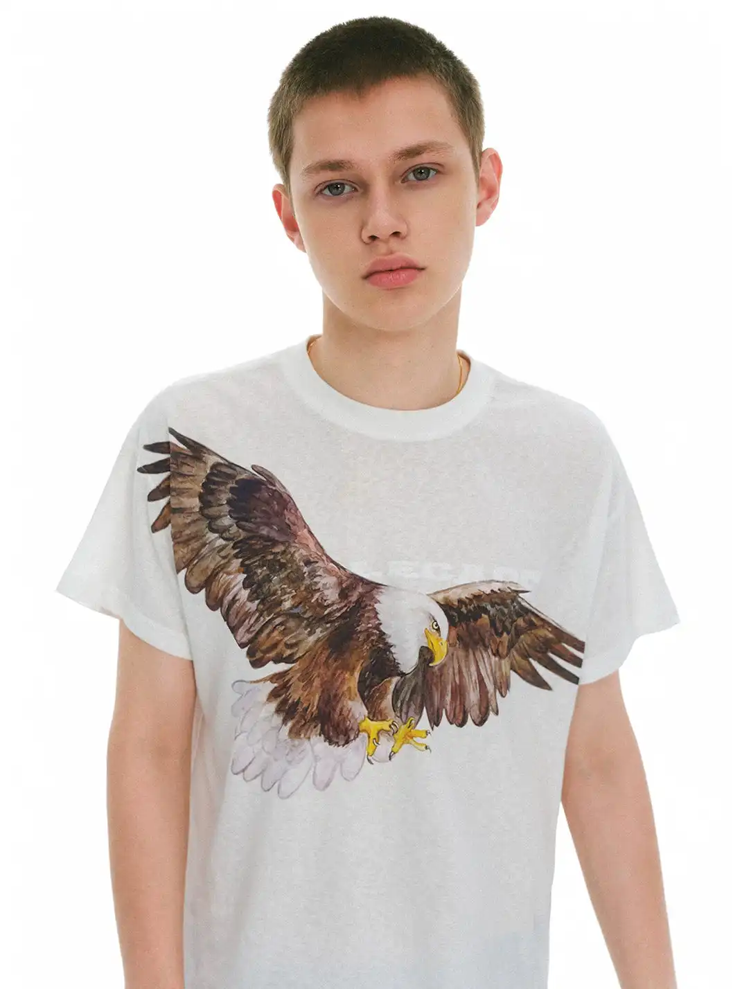 CRICLE CAGE | Bald Eagle Linen T-Shirt