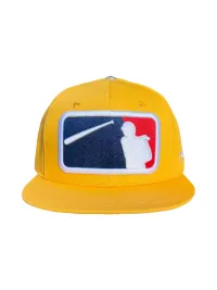 N1AGRAB | Baseball Pattern Embroidery Flat Brim Cap