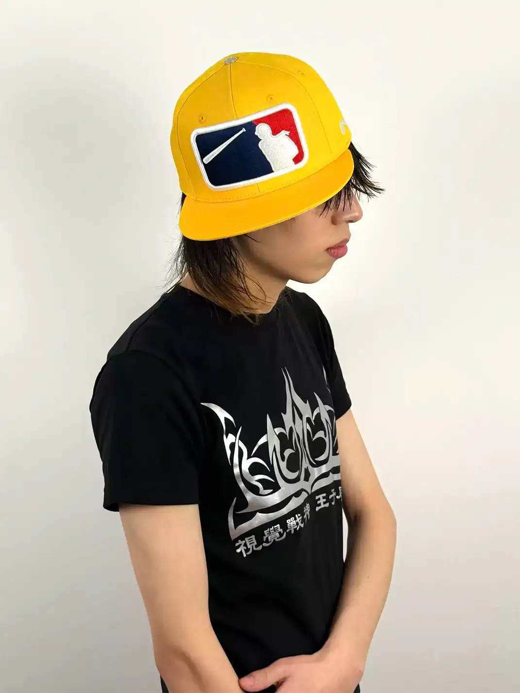 N1AGRAB | Baseball Pattern Embroidery Flat Brim Cap