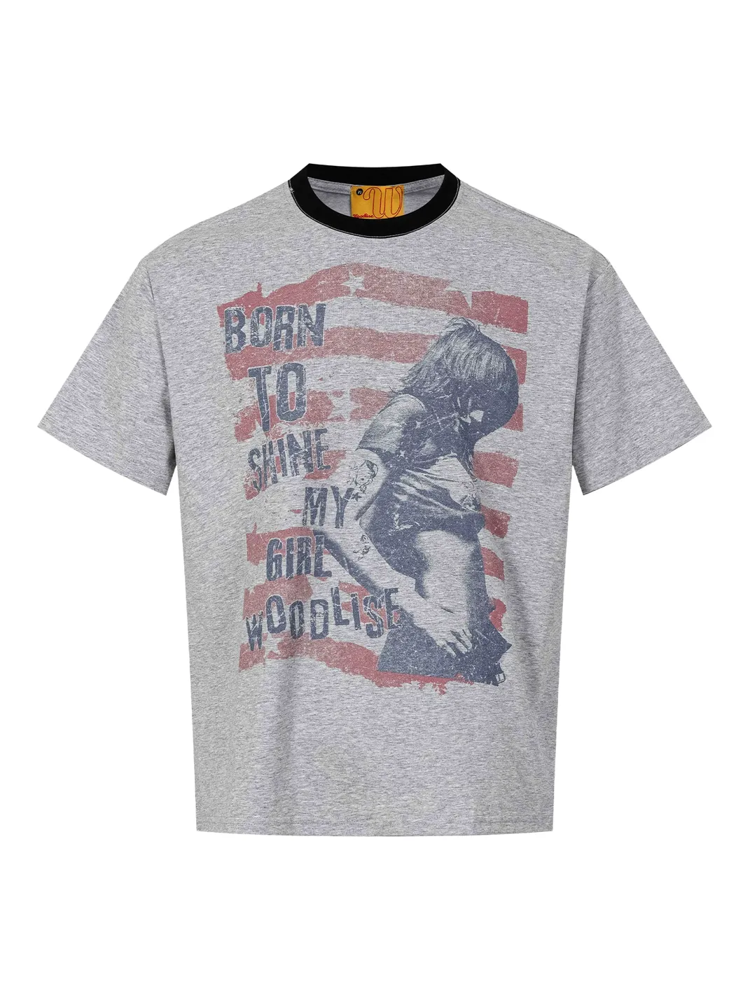 JOINBOY TEE | Stars and Stripes Print Color Contrast Short Sleeve T-Shirt