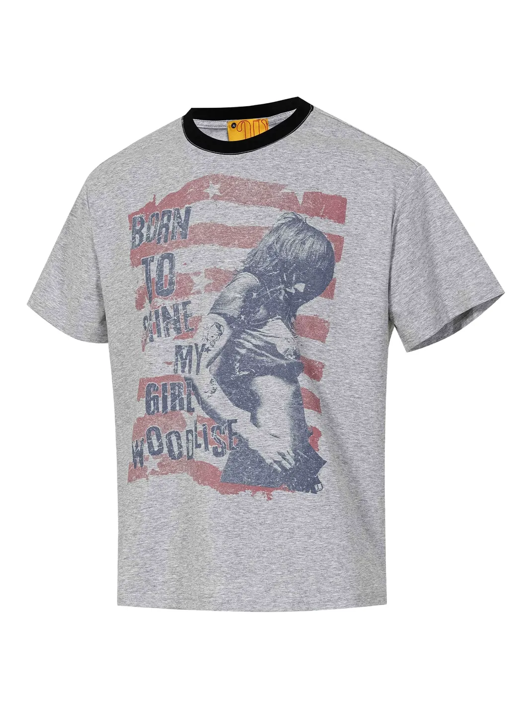 JOINBOY TEE | Stars and Stripes Print Color Contrast Short Sleeve T-Shirt