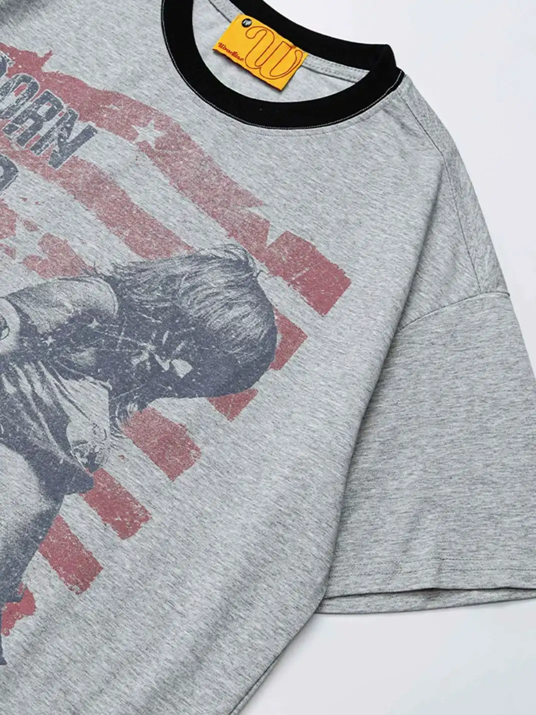 JOINBOY TEE | Stars and Stripes Print Color Contrast Short Sleeve T-Shirt