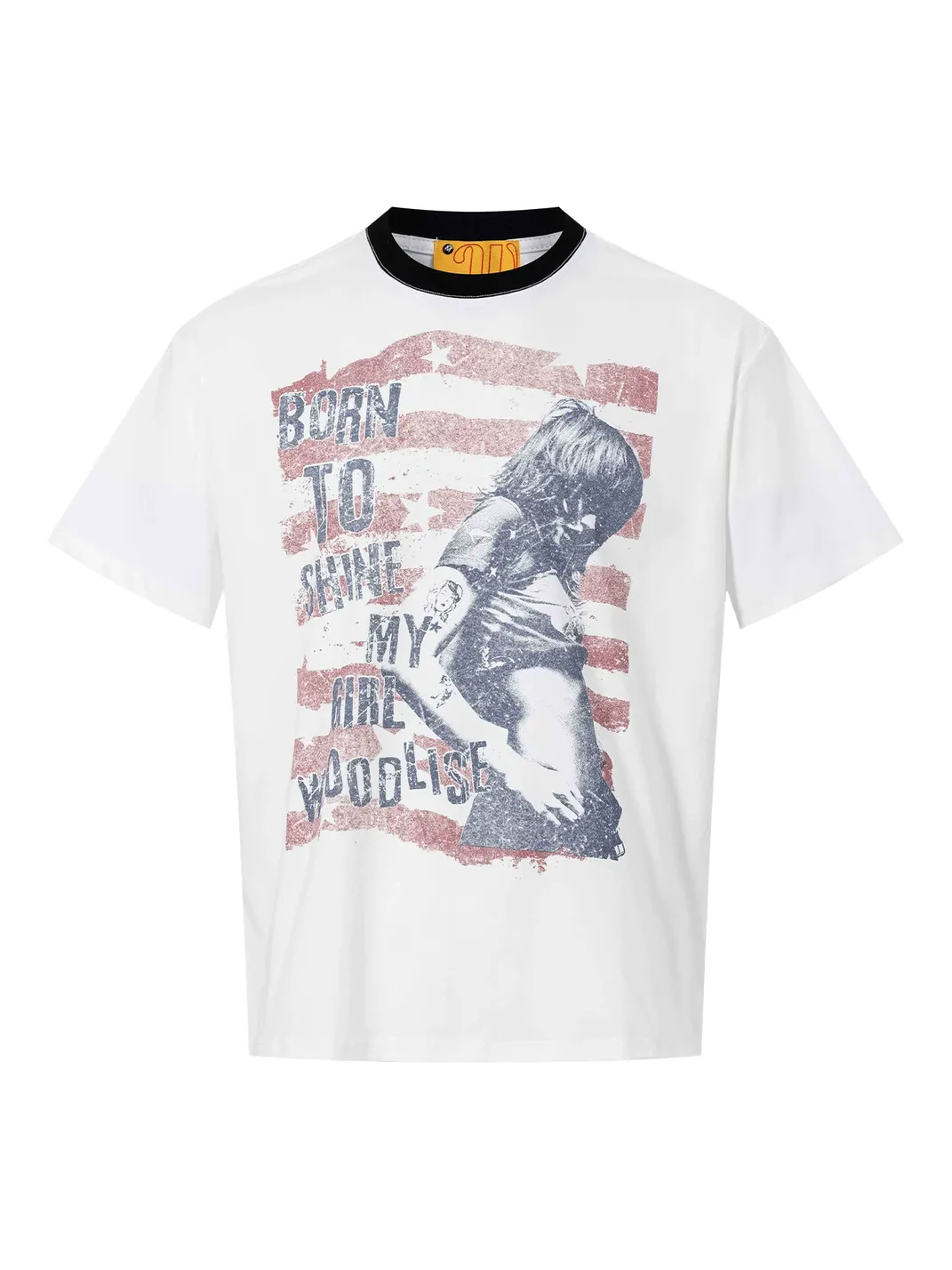 JOINBOY TEE | Stars and Stripes Print Color Contrast Short Sleeve T-Shirt