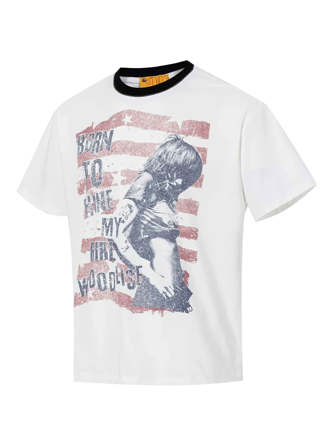 JOINBOY TEE | Stars and Stripes Print Color Contrast Short Sleeve T-Shirt