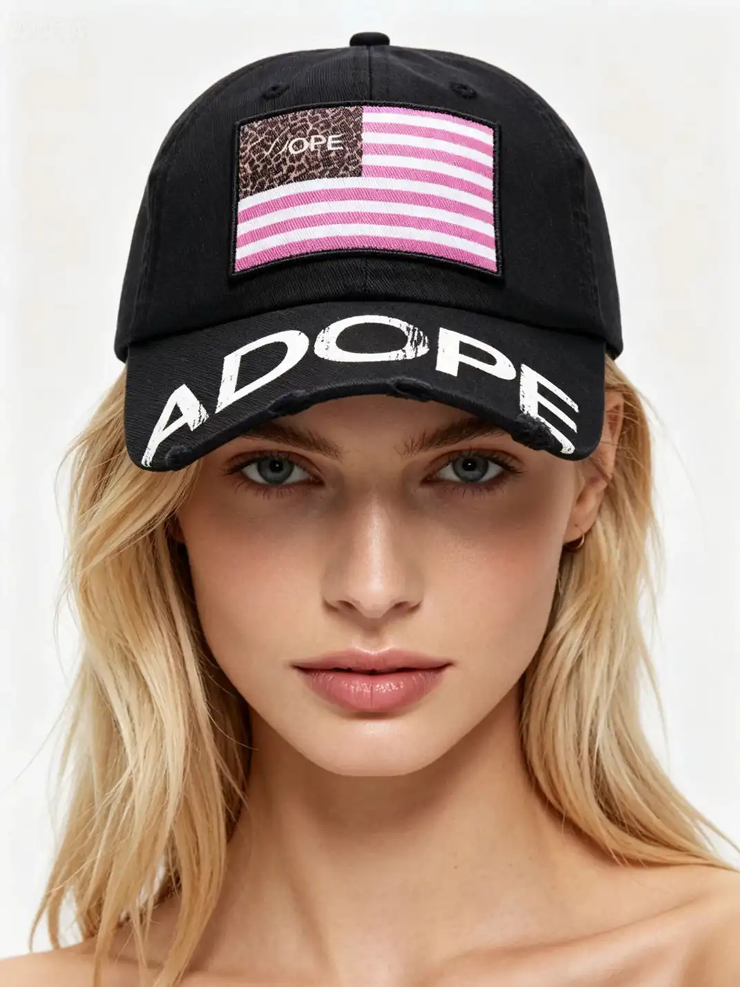 ADOPE | Embroidered Appliqué Distressed Baseball Cap