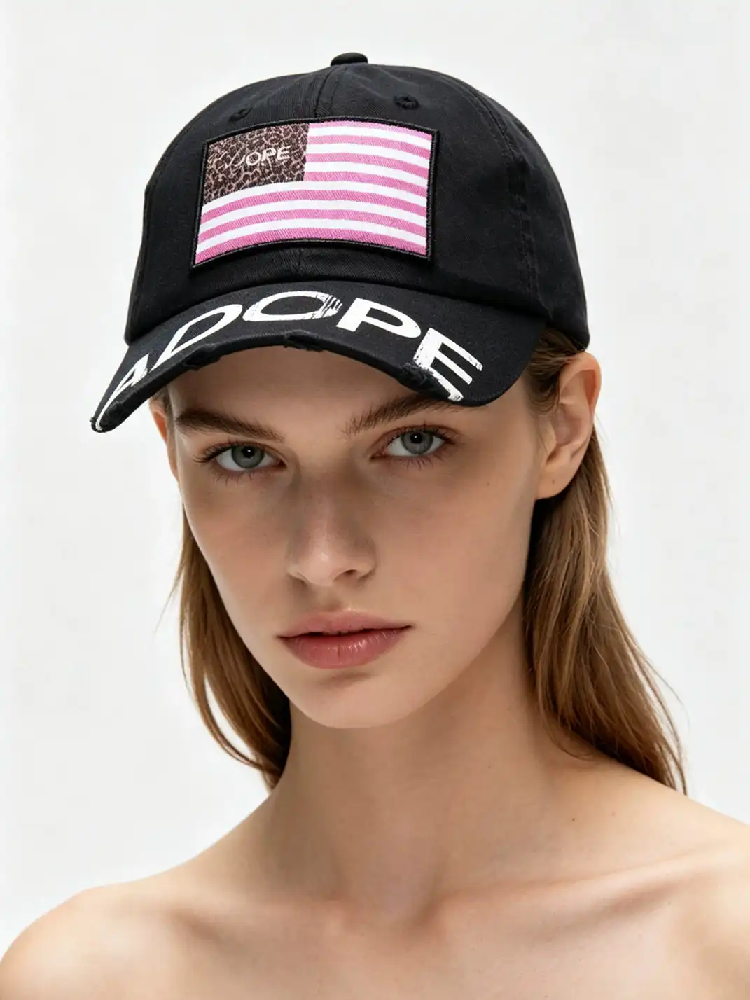 ADOPE | Embroidered Appliqué Distressed Baseball Cap