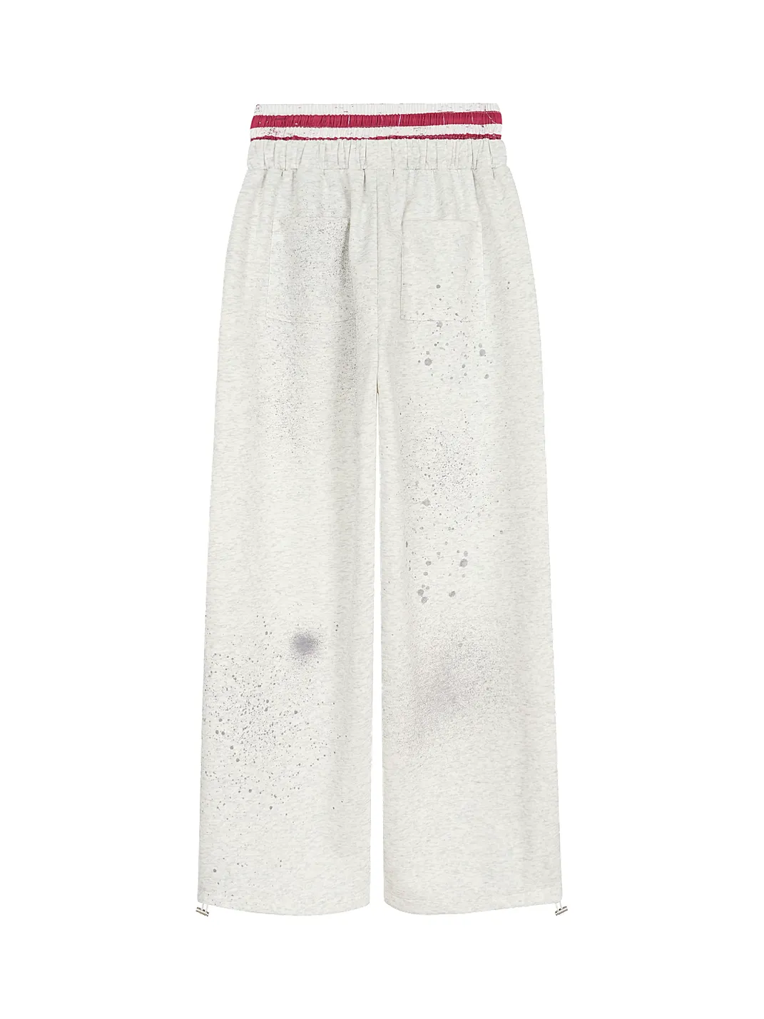 AVICKK | Letter Flag Print Double Waistband Wide Leg Sweatpants