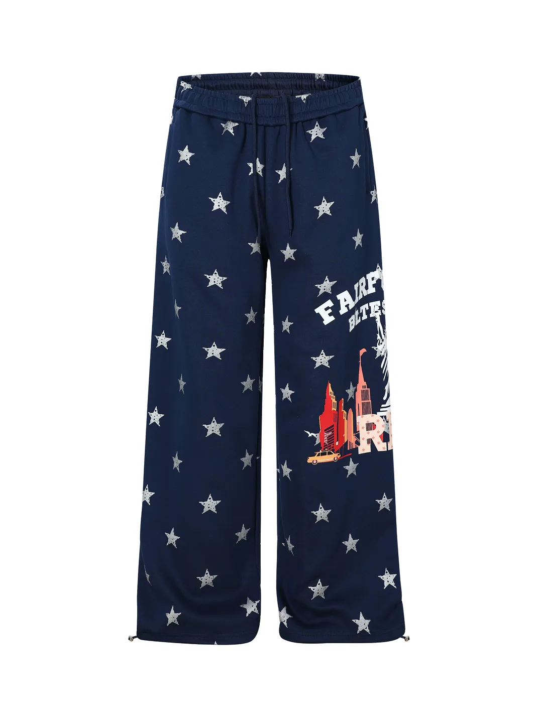 AVICKK | Vintage All-over Star Print Wide Leg Sweatpants
