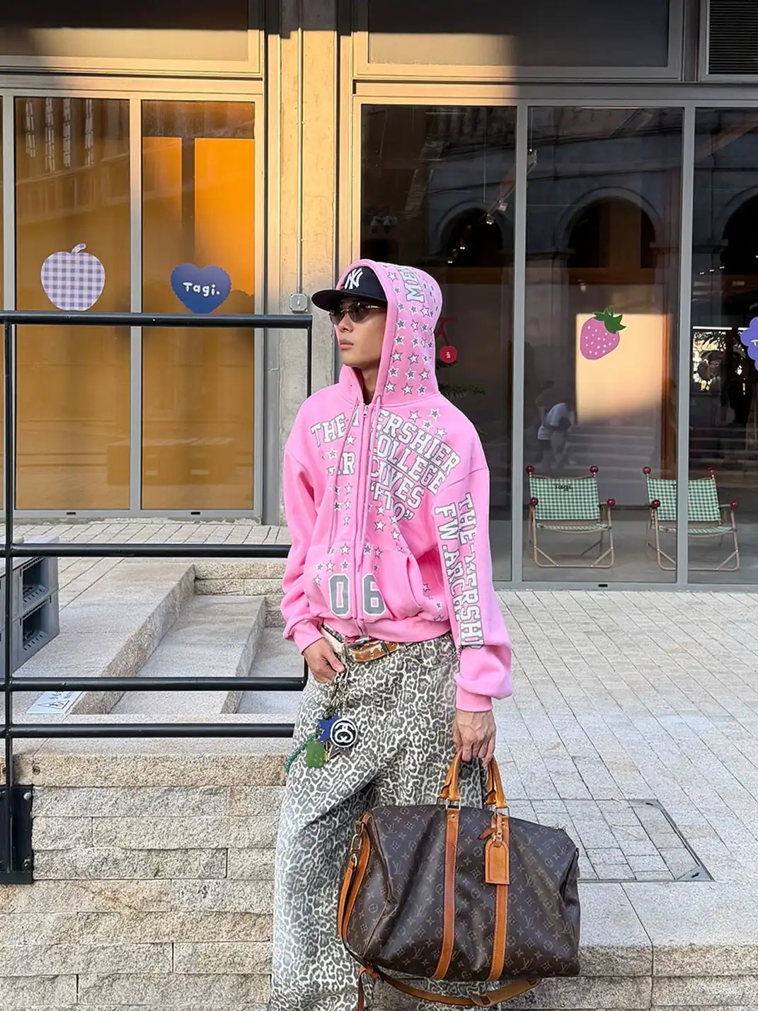 EAHO | Star Letter Print Zip Up Hoodie