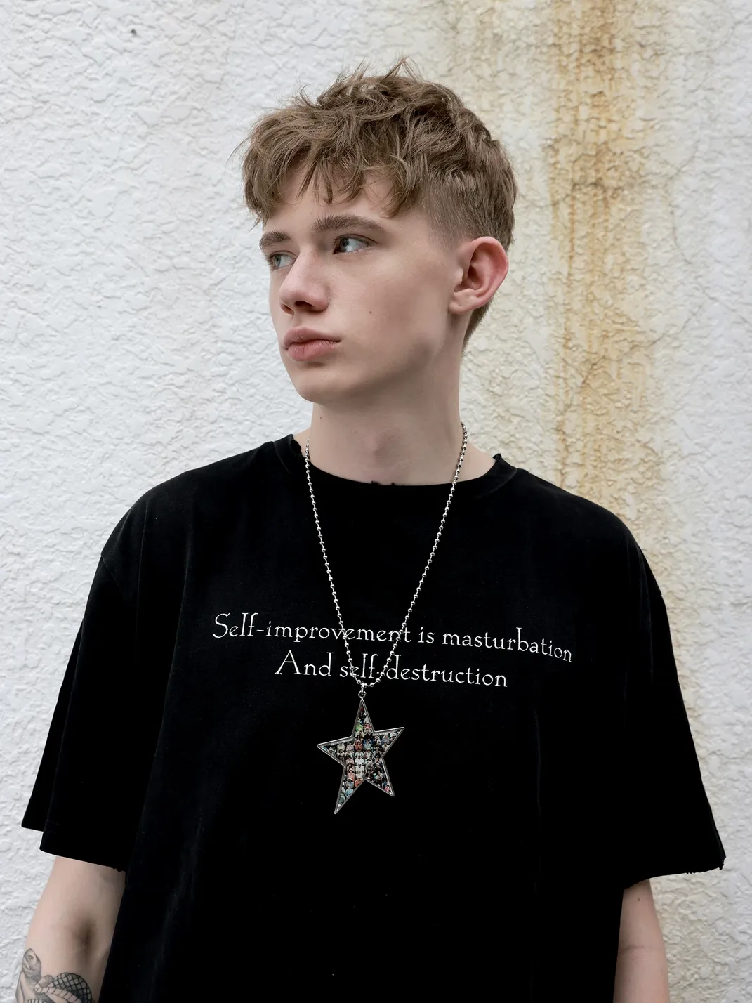 CHICHABOOM | Irregular Five-Pointed Star Pendant Ball Chain Necklace