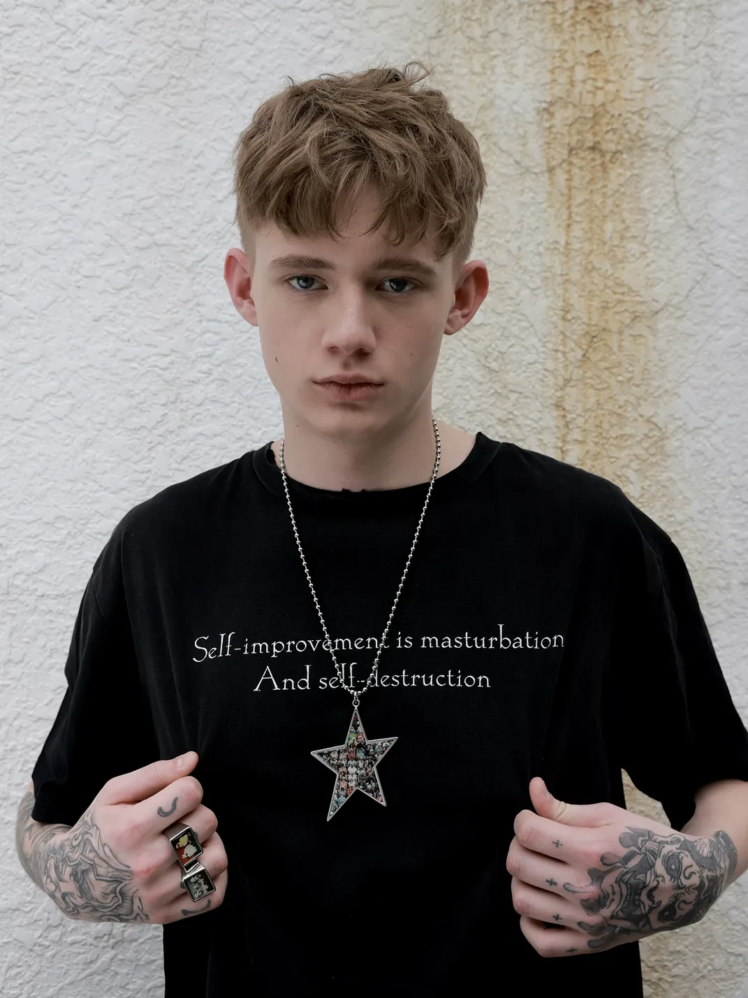 CHICHABOOM | Irregular Five-Pointed Star Pendant Ball Chain Necklace