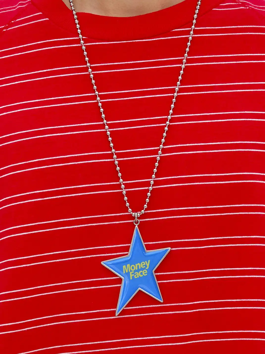 CHICHABOOM | Money Face Five-Pointed Star Pendant Ball Chain Necklace