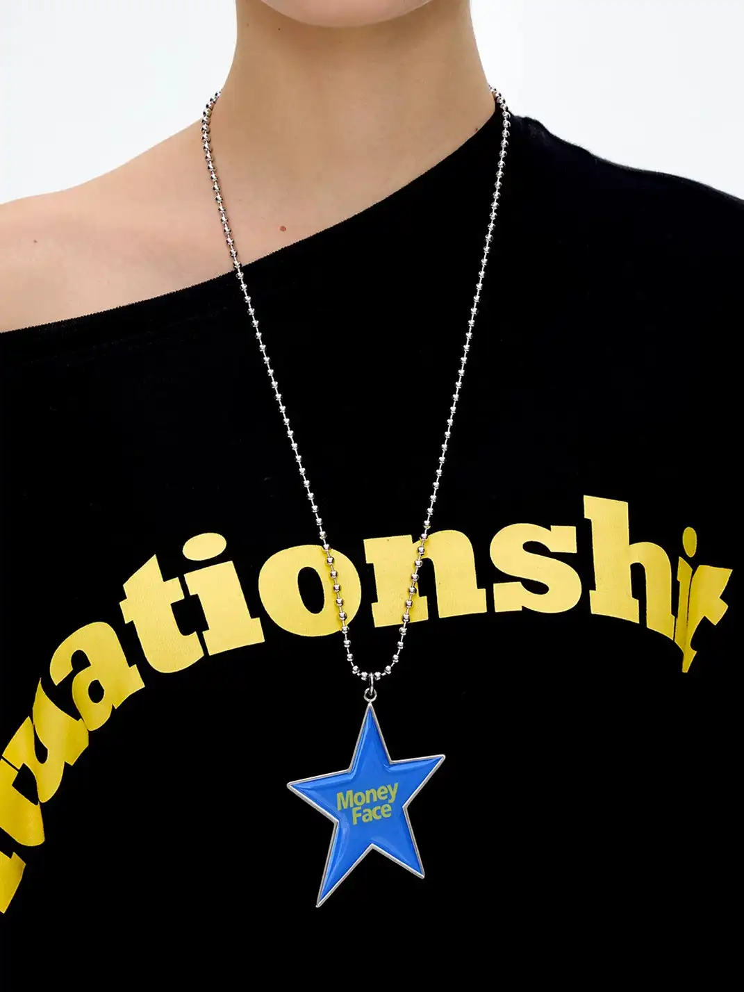 CHICHABOOM | Money Face Five-Pointed Star Pendant Ball Chain Necklace
