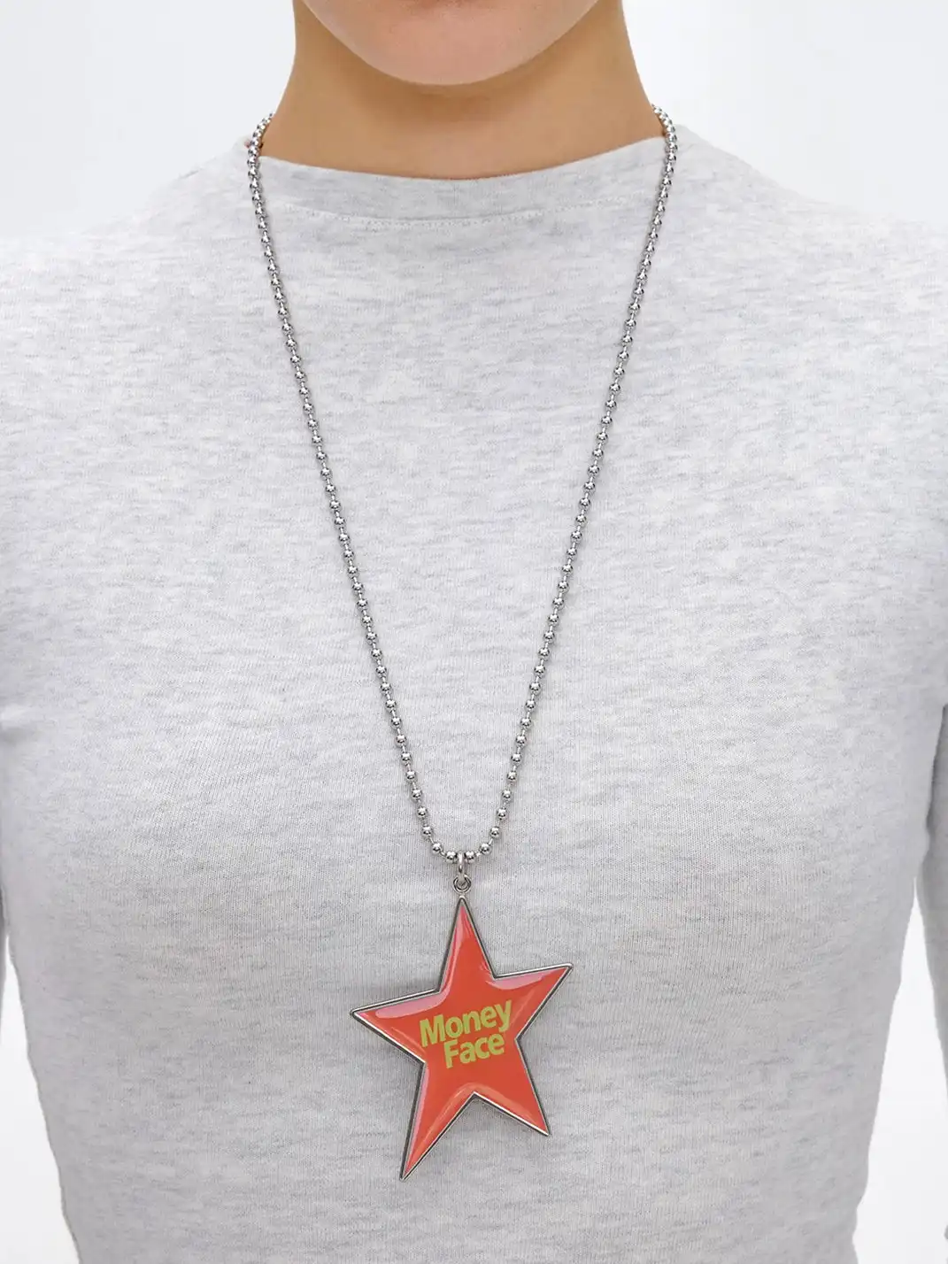CHICHABOOM | Money Face Five-Pointed Star Pendant Ball Chain Necklace