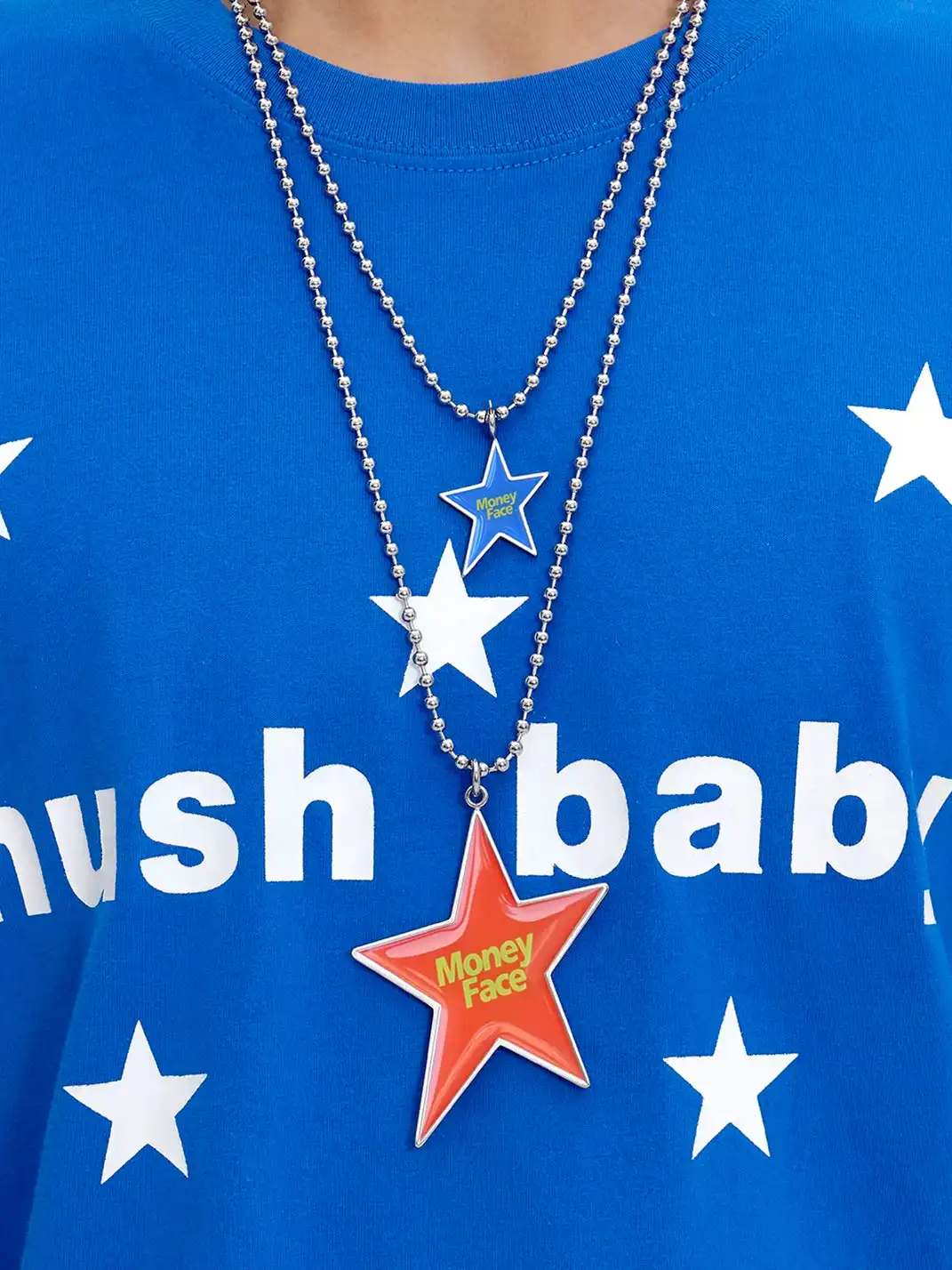 CHICHABOOM | Small Irregular Five-Pointed Star Pendant Ball Chain Necklace