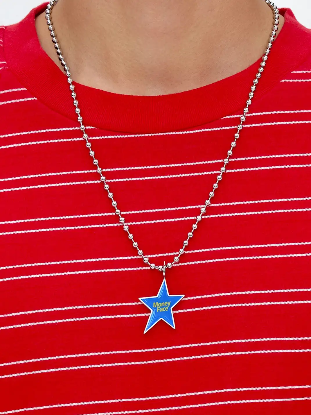 CHICHABOOM | Small Irregular Five-Pointed Star Pendant Ball Chain Necklace
