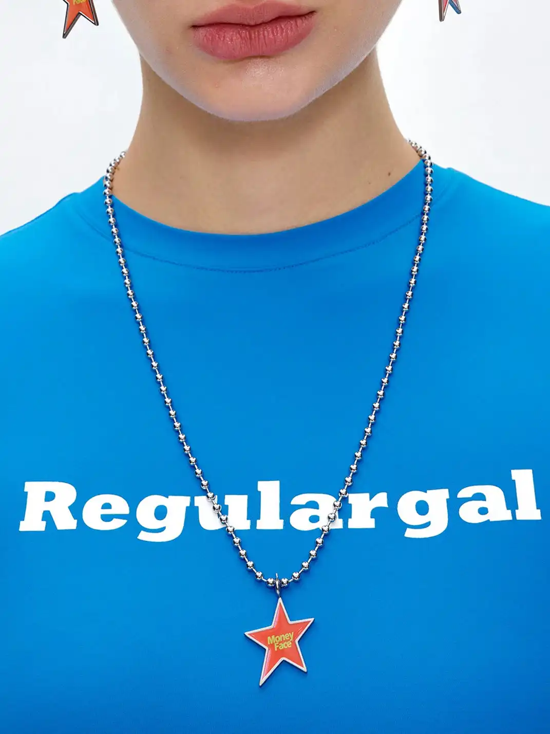CHICHABOOM | Small Irregular Five-Pointed Star Pendant Ball Chain Necklace