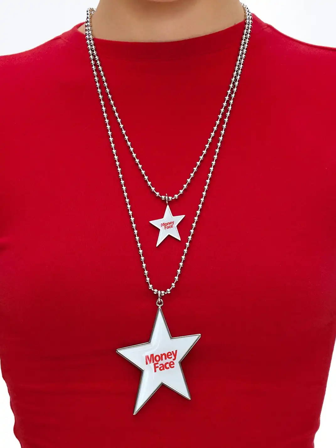 CHICHABOOM | Small Irregular Five-Pointed Star Pendant Ball Chain Necklace