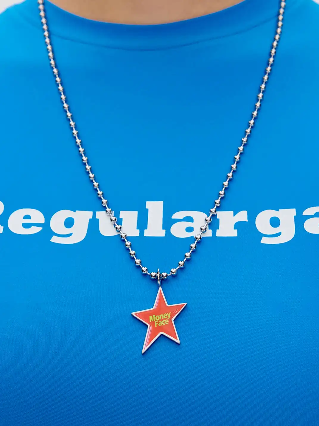 CHICHABOOM | Small Irregular Five-Pointed Star Pendant Ball Chain Necklace