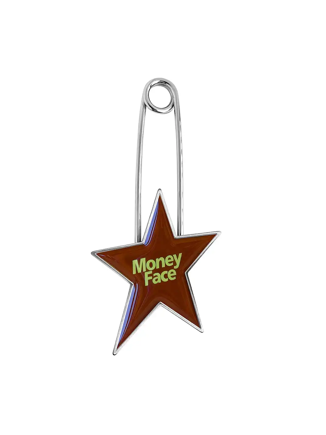 CHICHABOOM | Large Five-Pointed Star Brooch Charm With Slogan Print