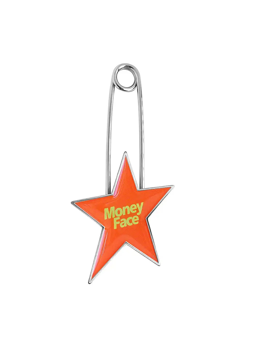 CHICHABOOM | Large Five-Pointed Star Brooch Charm With Slogan Print