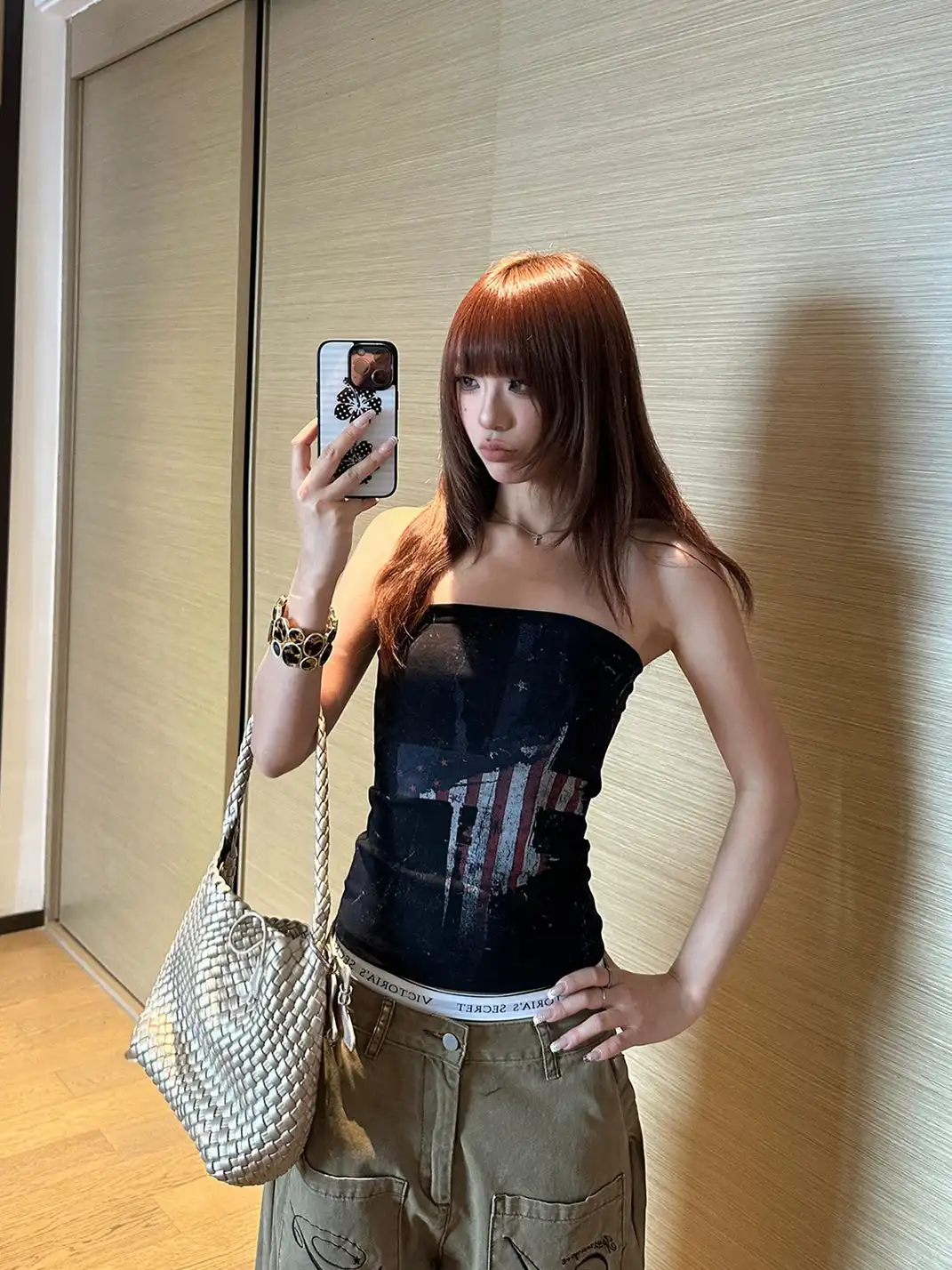 EAHO | Vintage Print Anti-Slip Strap Tube Top Vest