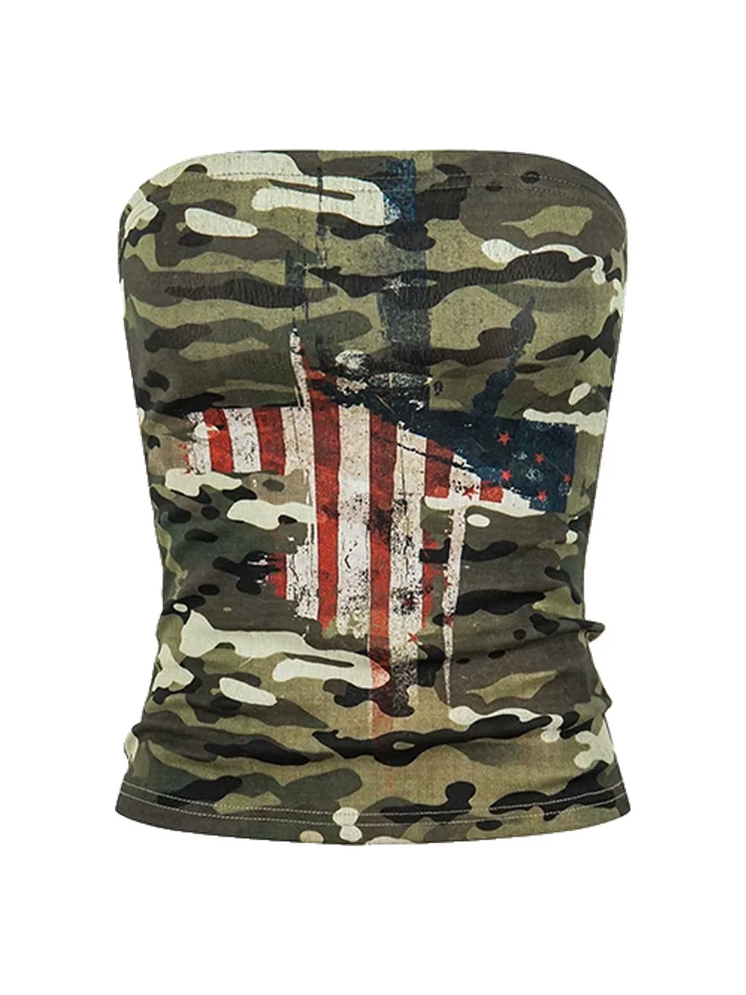 EAHO | Vintage Print Anti-Slip Strap Tube Top Vest