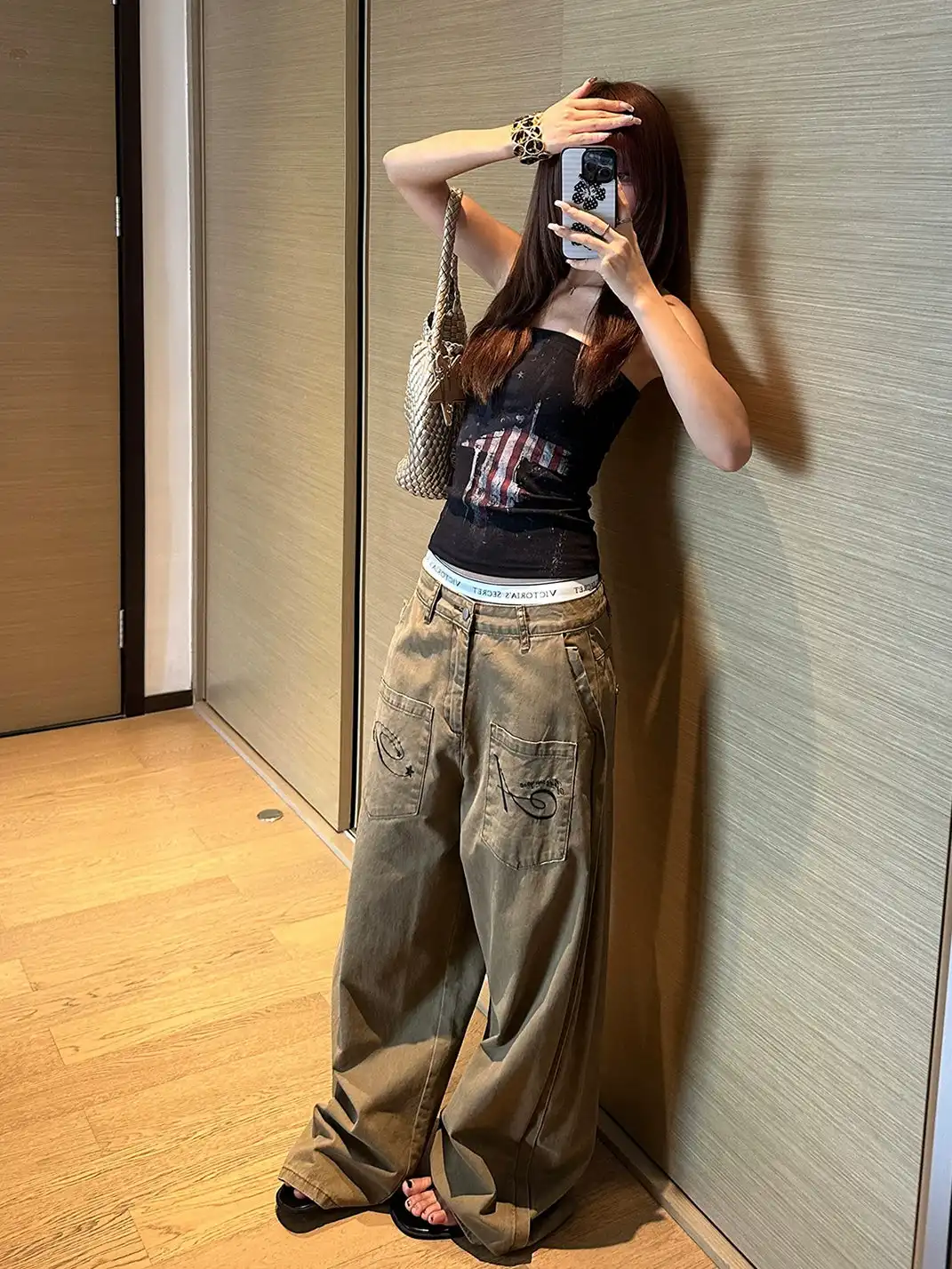 EAHO | Vintage Print Anti-Slip Strap Tube Top Vest